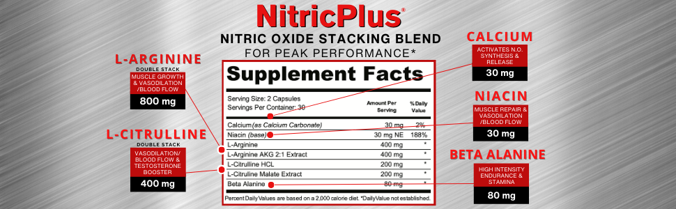 3 Pack--Nitric Plus- 180 Capsules
